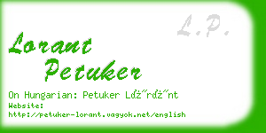 lorant petuker business card